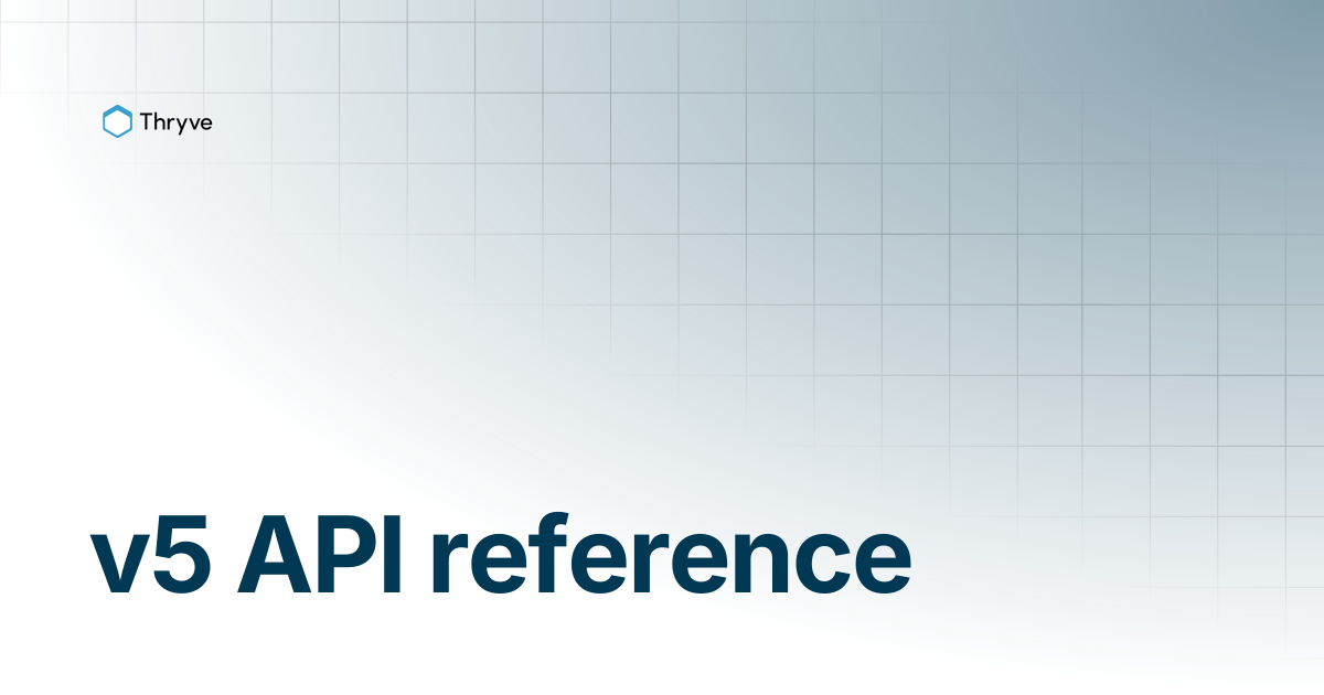 v5 API reference | Thryve Wearable API