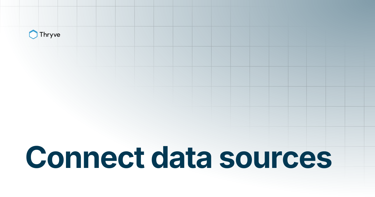 Connect data sources | Thryve Wearable API